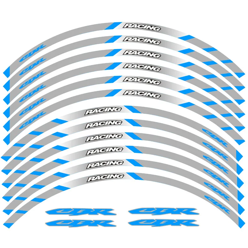 Новинка высокое качество 12 шт. подходит для колеса мотоцикла наклейка в полоску