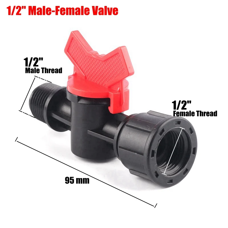 

20pcs 1/2" Male-1/2" Female Ball Valve Hi-Quality Garden Water Connectors Irrigation Pipe Valve Hose Switch Water Controllers