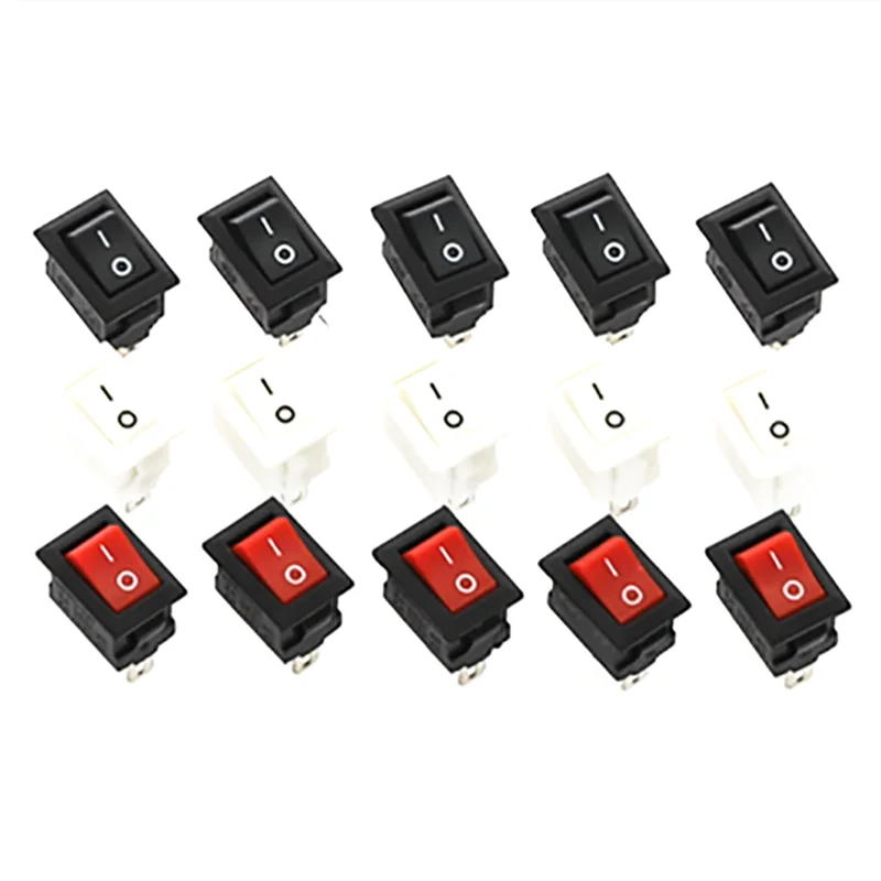 5/10/15 шт KCD11 15x10 2 Pin 3A 250V красные черные белые желобковый выключатель простая в