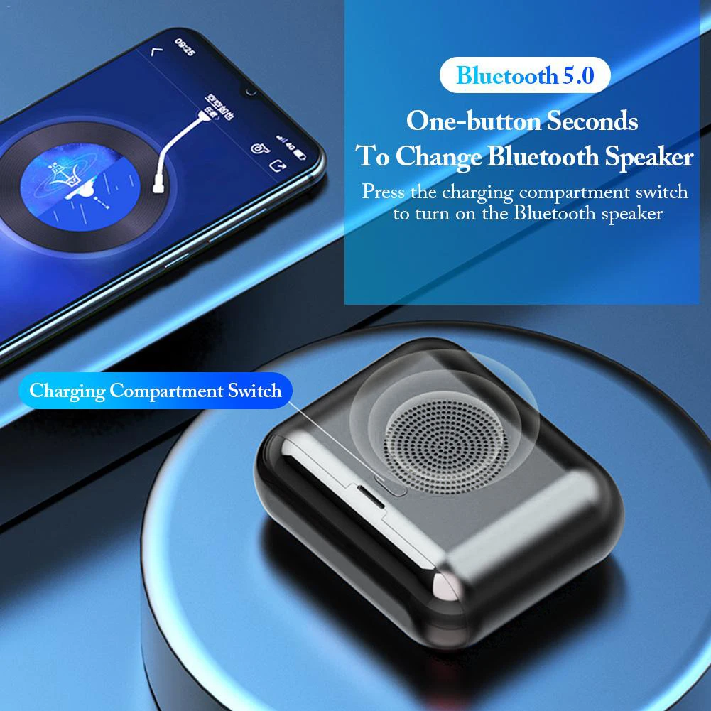 

F9 TWS Mini Wireless Bluetooth 9D Surround Sound Speaker And LED Intelligent 5.0 Digital Display Three-in-one Bluetooth Earphone