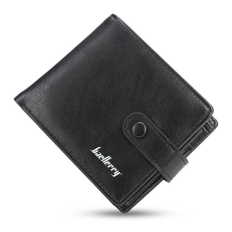 Роскошный брендовый дизайнерский кожаный мужской кошелек Одноцветный двойной