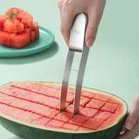 watermelon cutter slicer set stainless steel safe fruit salad cube slicer watermelon knife cutter tool with melon baller scoop