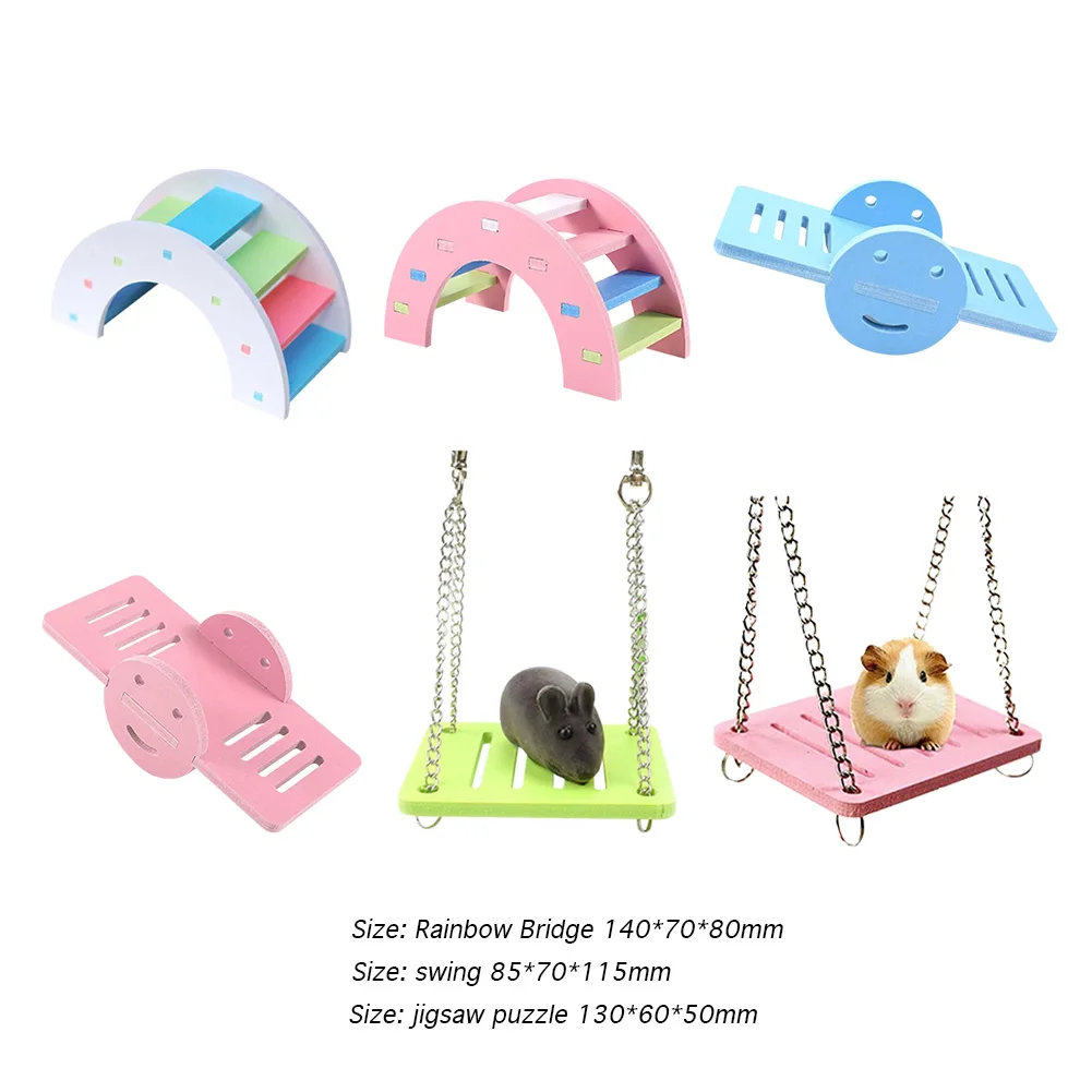 

Деревянный Радужный мост, хомяк, Свинка из Гвинеи, физические упражнения, подвесная лестница