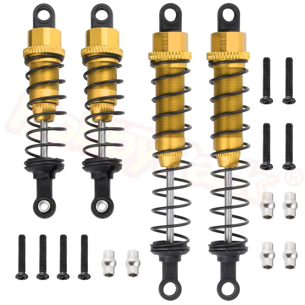 Gold Yellow 7350 Алюминиевый металлический передний и задний амортизатор 0016 0017 для WLtoys 12428 12423 1/12 RC автомобиль гусеничный короткий ход грузовик запчасти для обновления - Цвет: Gold Yellow 7350