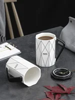Nordic ins mug with lid spoon creative coffee ceramic cup a pair of gift box customer gift trend water cup