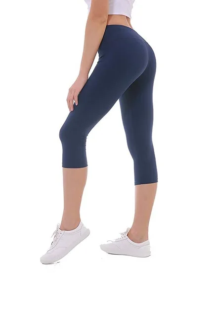 Prussian Blue NWT, Eshtanga Капри для занятий йогой, однотонные капри из плотного материала, колготки, брюки, 4 вида, тянущиеся обтягивающие штаны, размер XS-XL - Цвет: Prussian Blue