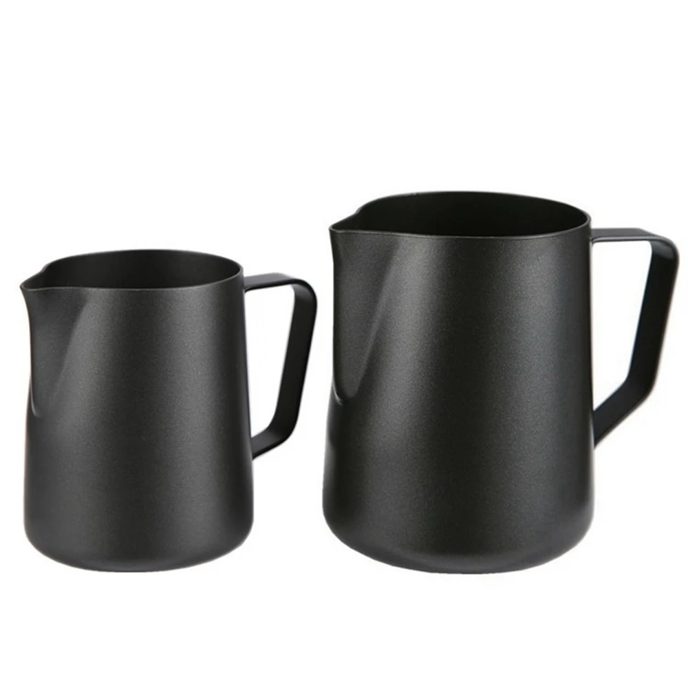 

Black Non-stick Coating Coffee Mug Cup Jug Stainless Steel Espresso Milk Coffee Frothing Jug Tamper Cup Mug 350ml /600ml