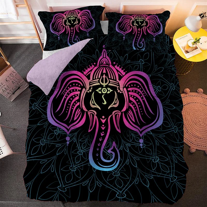 Милые животные постельные принадлежности набор пододеяльник богемный слон