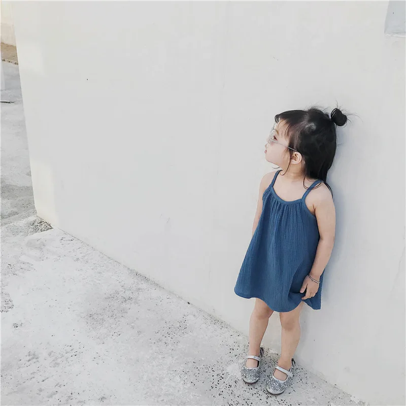 simple chinese style sleeveless cute candy color dress age for 2 - 8 yrs cotton vest summer beach clothes baby girl frocks | Детская