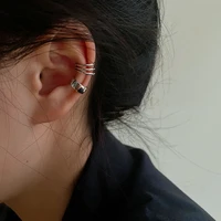 2pcs fashion gold simple cross clip earrings for women girls cute cubic zirconia ear cuff clip without piercing trendy jewerly