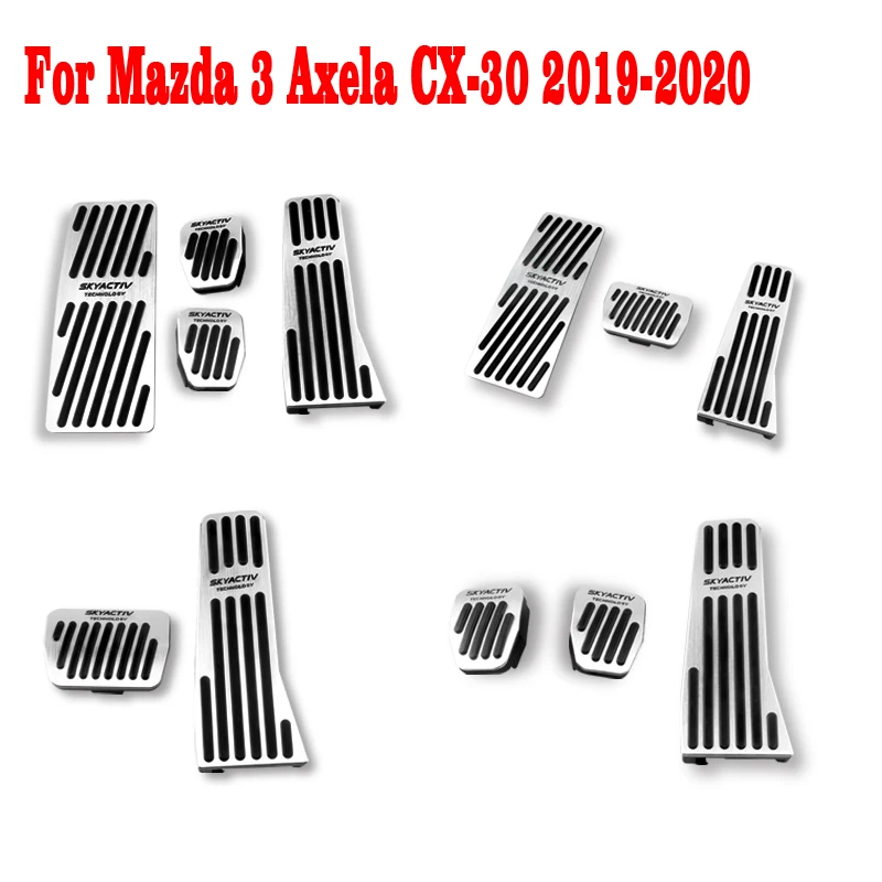 

For Mazda 3 Axela CX-30 2019 2020 AT Auto Accelerator Fuel Brake Footrest Clutch Pad Pedals Cover Car Accessories