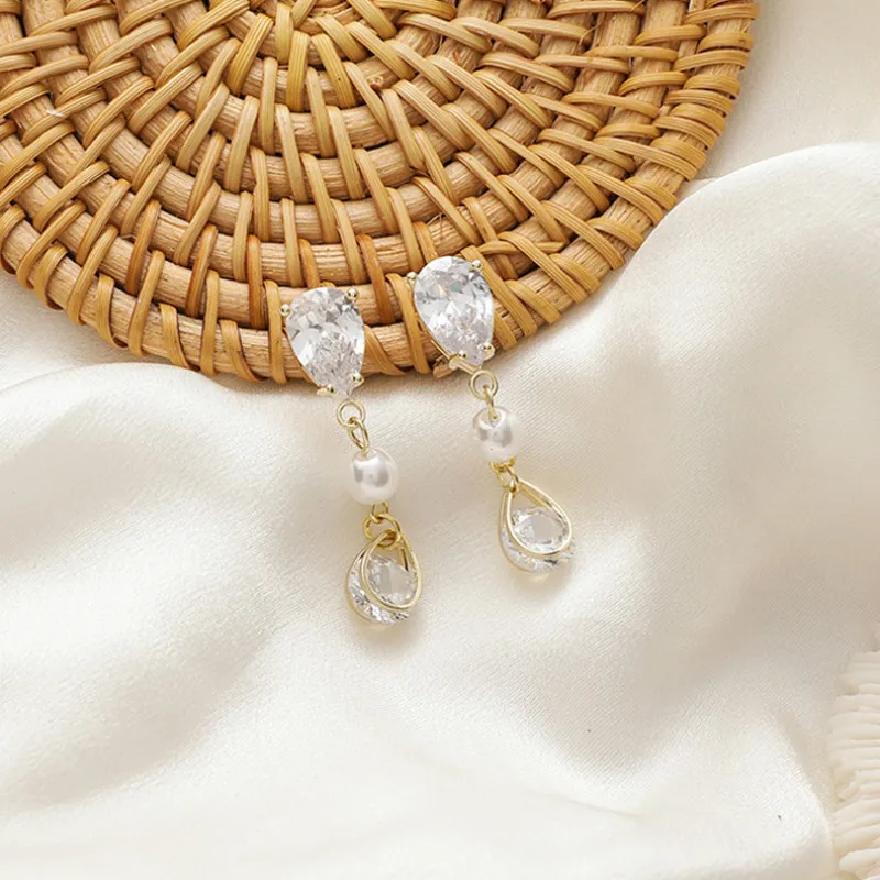 Новые корейские Винтажные серьги подвески в стиле ретро с имитацией жемчуга и