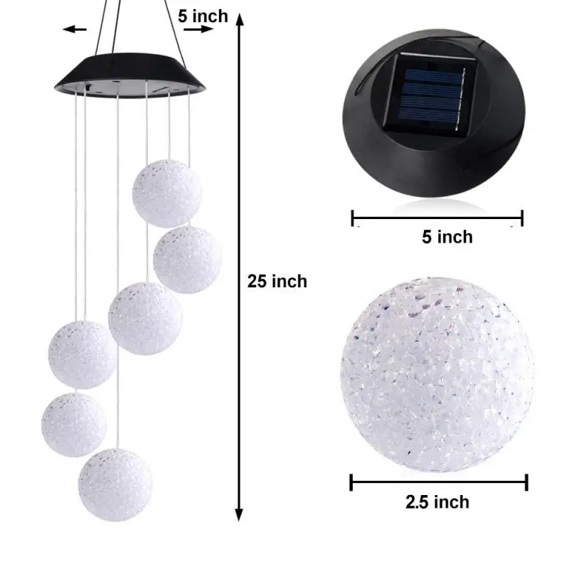 

14 kinds of Solar Wind Chime Light Outdoor LED Color Change Spiral Pendant Lantern Garden Fairy Night Light Home Decor