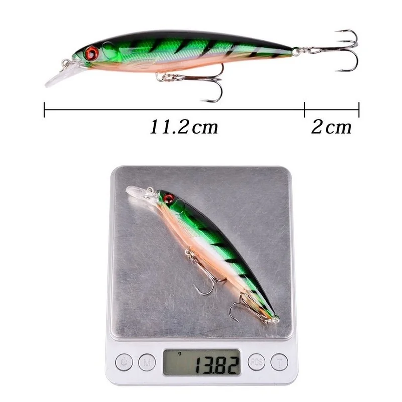 

1PCS Laser Minnow Fishing Lure 11CM 13G pesca hooks fish wobbler tackle crankbait artificial japan hard bait swimbait