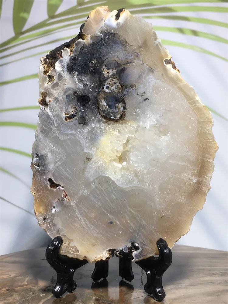 

Natural Stone Agate Geode Crystal Slice Quartz Feng Shui Healing Energy Druzy Gem Rock Mineral Specimen Souvenir Home Decoration