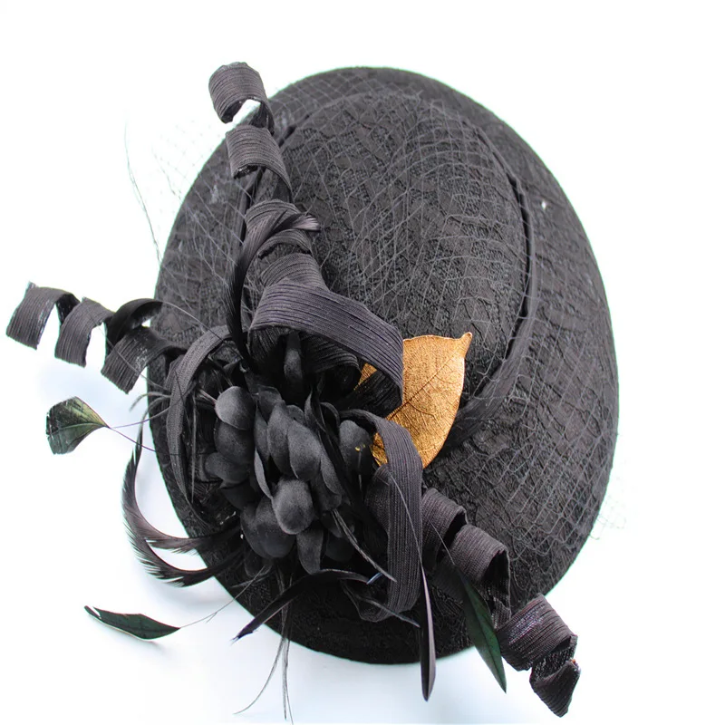 

Spring and Autumn 2021 new lady and bride wedding hat hat headdress feather hat banquet stage wedding dress accessories