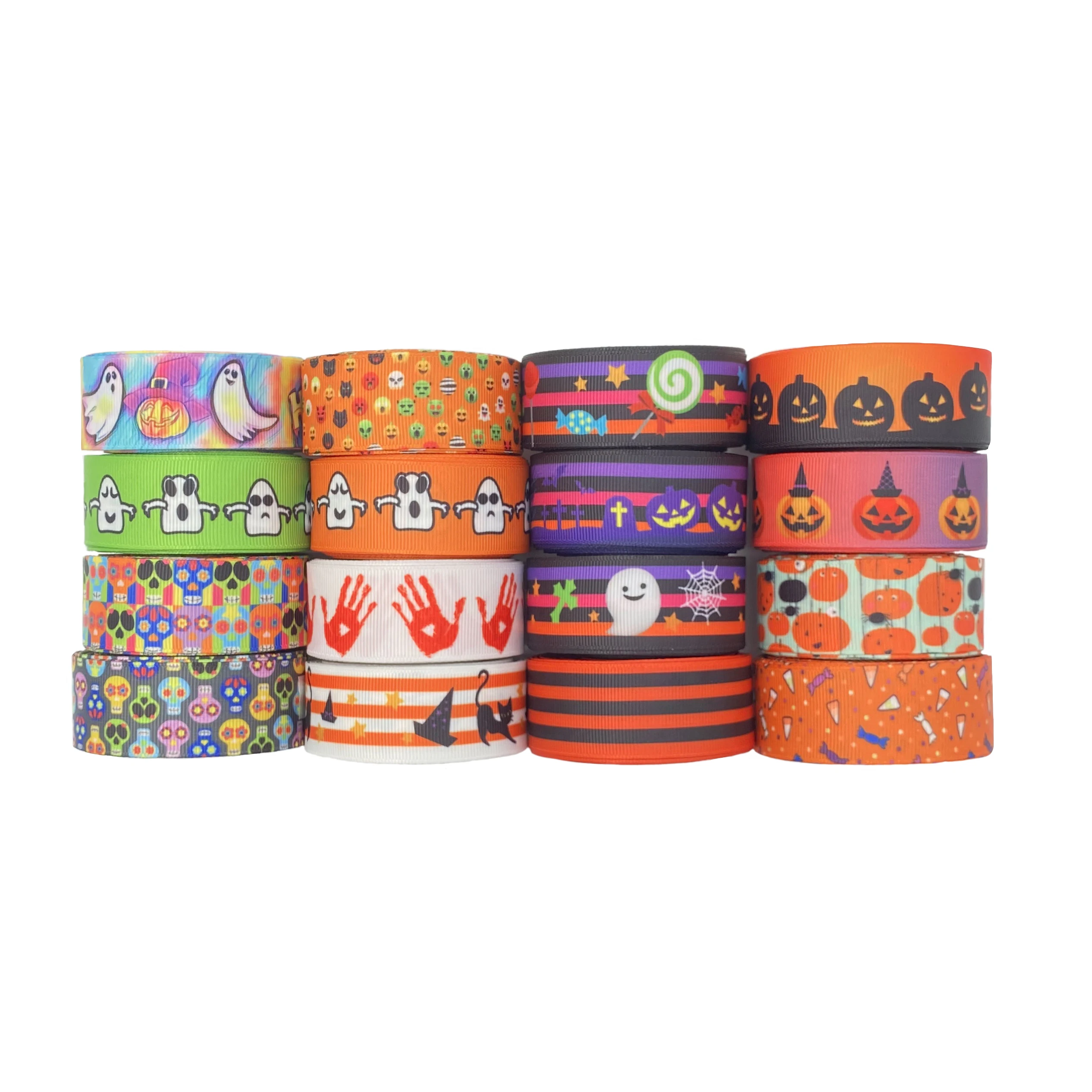Корсажная лента 25 мм для Хэллоуина с принтом тыквы черепа призрака украшения