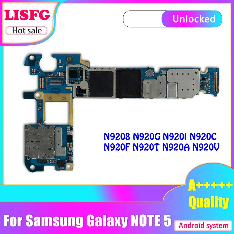 100% разблокированная материнская плата для Samsung Galaxy Note 5 N9208 N920G N920I N920C N920F N920T N920V N920A