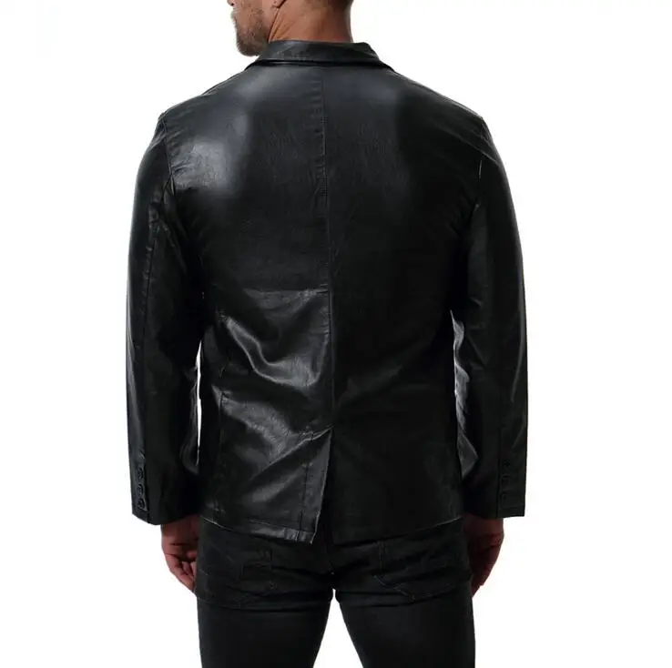 

blazer 2021 new autumn winter men Europe and America trend PU clothing England large size leather casual suit jacket