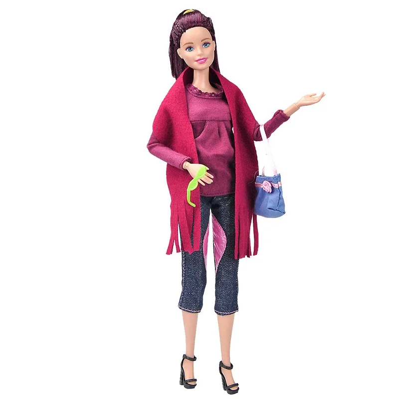 set B no doll Один комплект одежды для куклы для принцессы Барби 1/6 модные наряды крутая зимняя одежда супер модельное пальто аксессуары для куклы подарок для девочки - Цвет: set B no doll