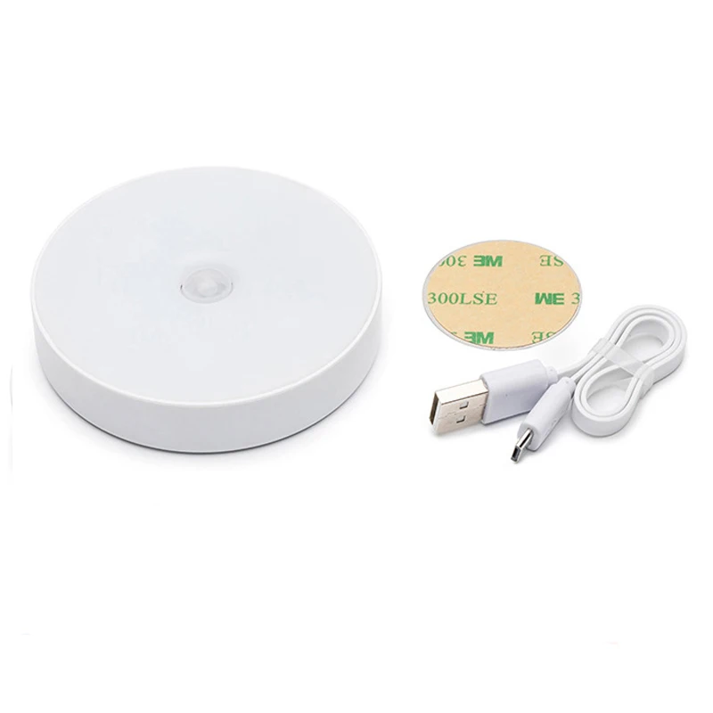 

2pcs Motion Sensor Night Light Auto On/Off Wireless Wall Light Magnet USB Rechargeable 6 LEDs for Bedroom Stairs Wardrobe