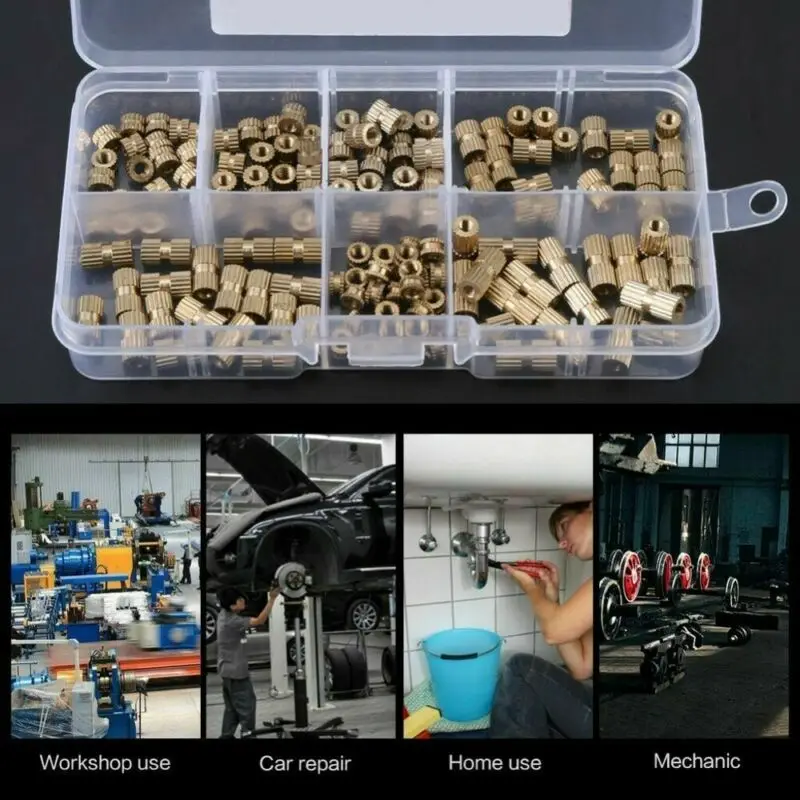 

150pcs/Set M3 Brass Threaded Heat Insert Plastic 3D Printing Metal Nut Supplies Durable And Practical To Use