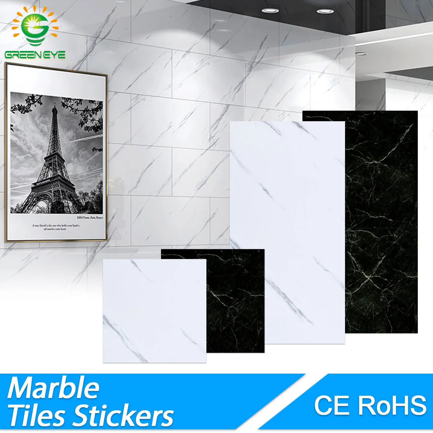 1pcs-20pcs Floor Stickers Self Adhesive Waterproof Marble Wall Sticker Bathroom living room Renovation Decals Ground Decor | Дом и сад