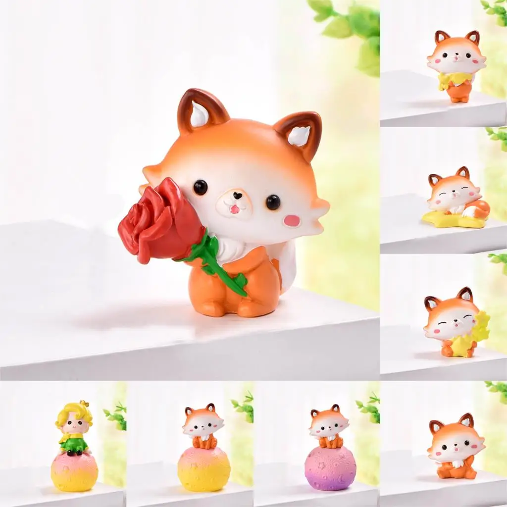 Креативная роза с принтом Лисенок для микро ландшафтного дизайна украшения