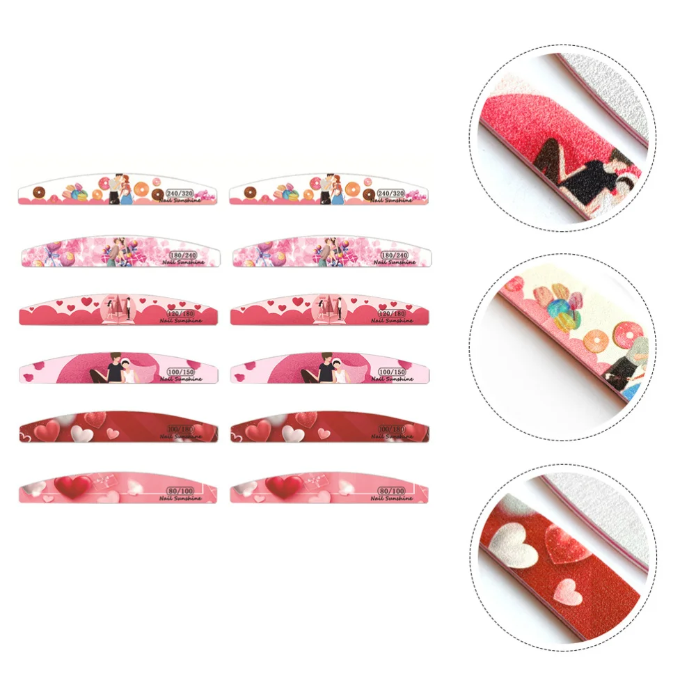 

12pcs Valentine's Day Themed Nail File Tools Manicure Tools Nail Care Tools