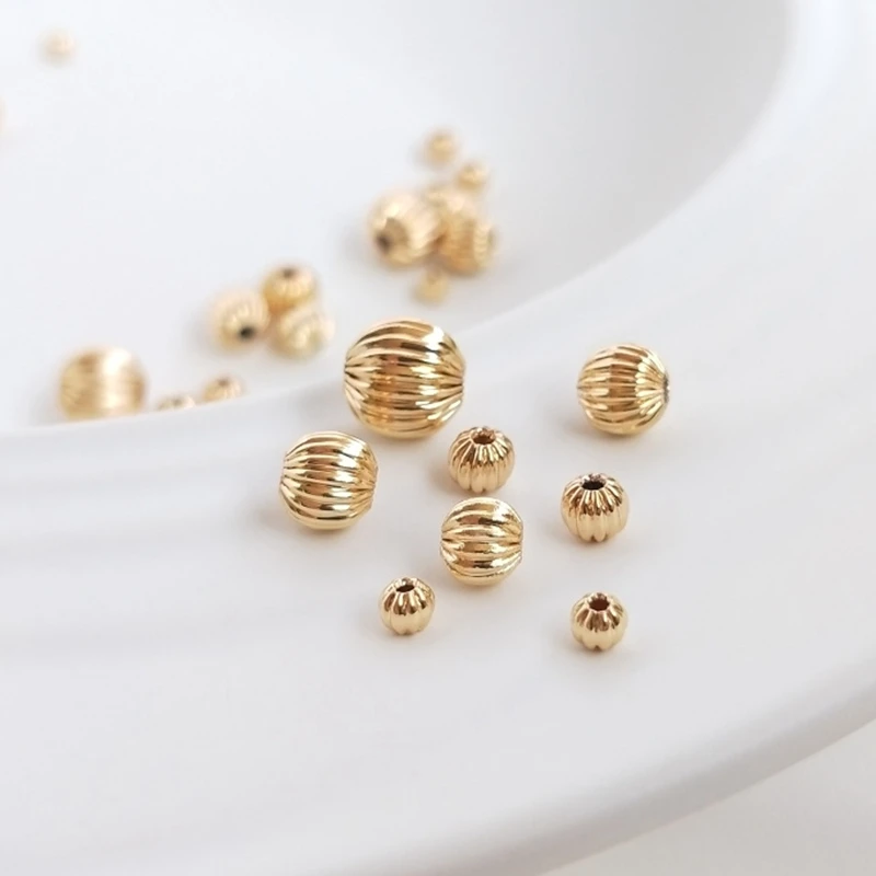 Покрытием True из 14 каратного золота Круглые Маленькие Фонари Тыква шарики