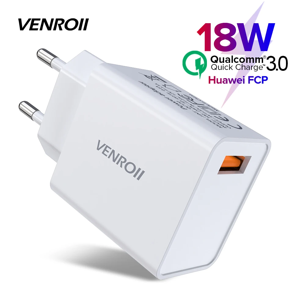 USB зарядное устройство Venroii 5V3A Qualcomm Quick Charge QC3.0 портативный мобильный телефон