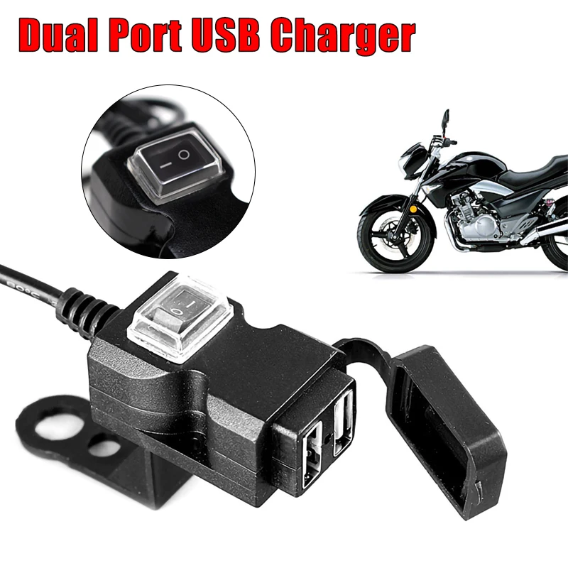 Водонепроницаемый Мотоцикл Зарядное устройство быстрая замена 12В/24В двойной USB