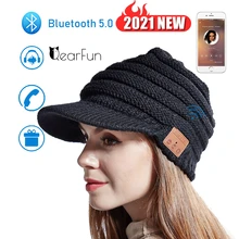 2021 Wireless Headphone With Microphone Knit Earphone Winter Warm Music Bluetooth Hat Headsets For Outdoor Sport Bicycle Travel