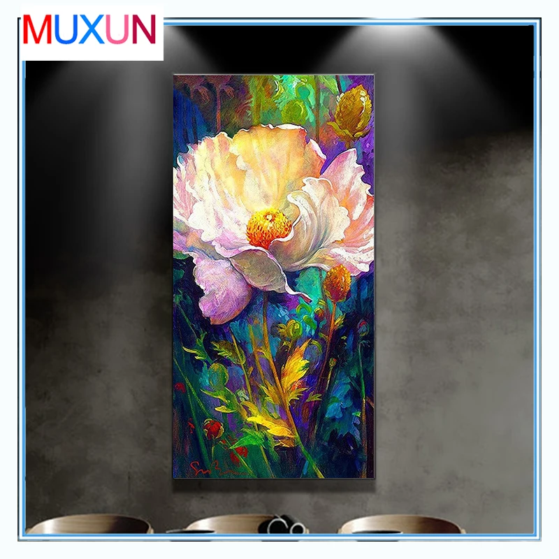 Muxun полностью квадратная/круглая Алмазная мозаика стразы цветок алмаз картина