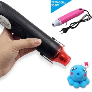 QSTexpress 220 В DIY Использование Тепловой Пушки Электрический Инструмент Власти Горячий Воздух 300 Вт Температура Пистолет с Поддерживающей Сиденье Термоусадочная пластиковые