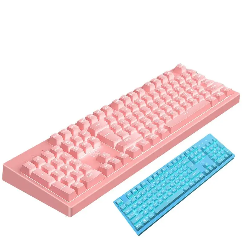 

Fashion Mechanical Wired Keyboard 104 Keys Gaming PC Accessories for Computer with LED Light Keycaps механическая клаватура