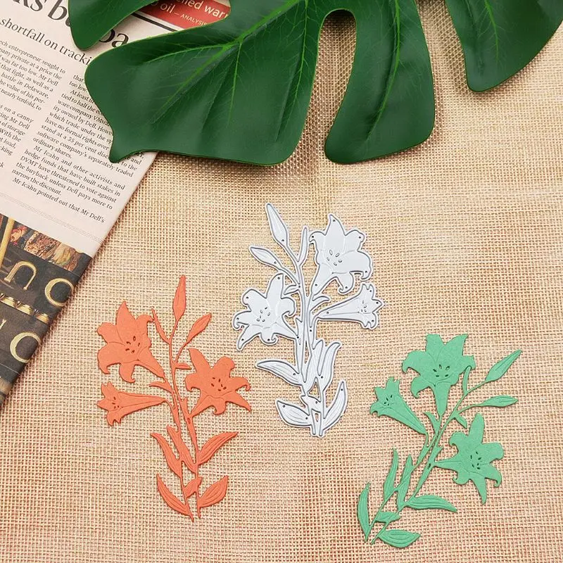 Цветок лилии металлический Трафаретный вырубной штамп трафарет для