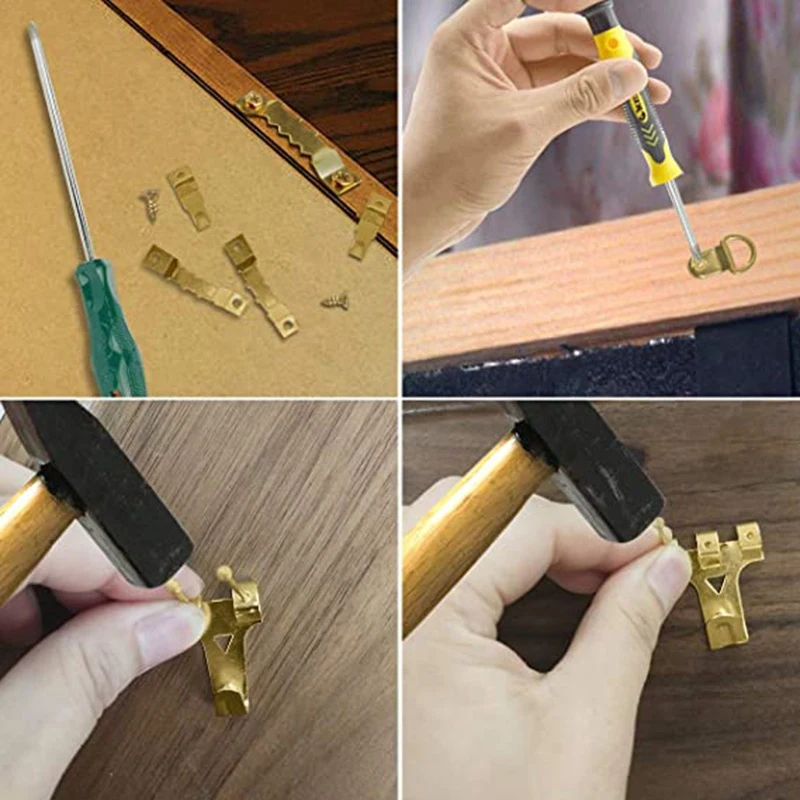 

250Pcs Picture Hooks Heavy Duty Picture Hangers Picture Hanging Kit with Picture Wire, Nails, Sawtooth, D Ring