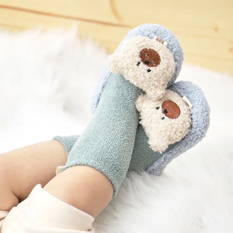 

Bear Leader Baby Boy Girl Shoes Autumn Winter Fleece Infant Nonslip Sock Soft Rubber Sole Sock Toddler Shoes Antislip Floor Sock