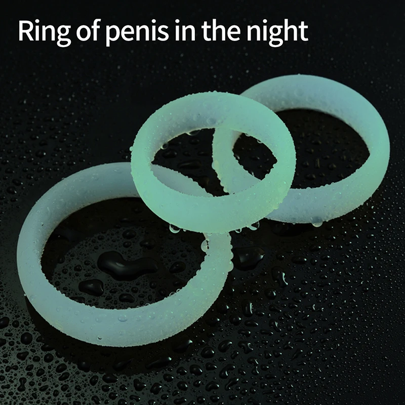 Reusable Silico Cock Ring Penis Ring Luminous Sex Toys For Men Delay Ejaculation Testicle Ball Stretcher Erection Sex Products