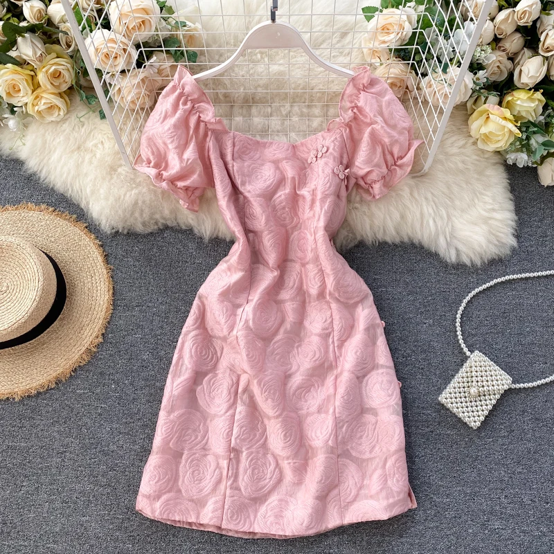 Женские французские романтические ретро-платья повседневные платья с 3D