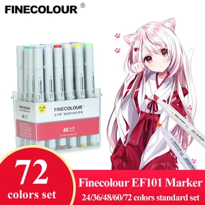 Finecolour EF101 Professional Art Double-head Alcoholic Marker 2436486072 Colors Standard Hand-painted Anime Marker Pen Oily