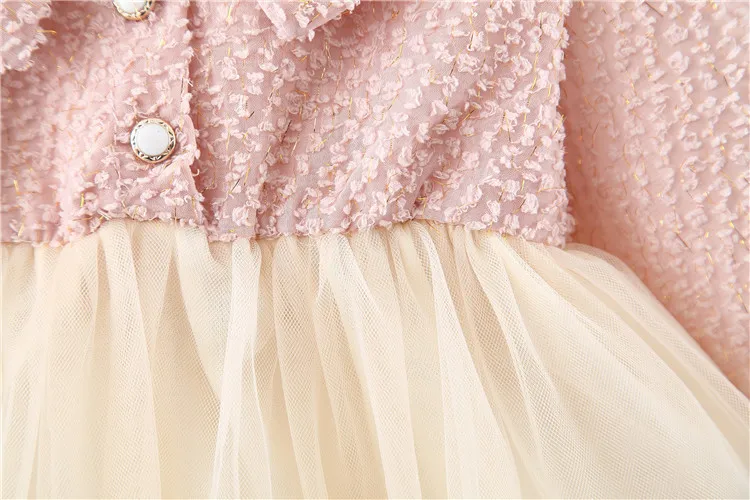 Для маленьких девочек белого и розового цветов платье 2020 осеннее детское