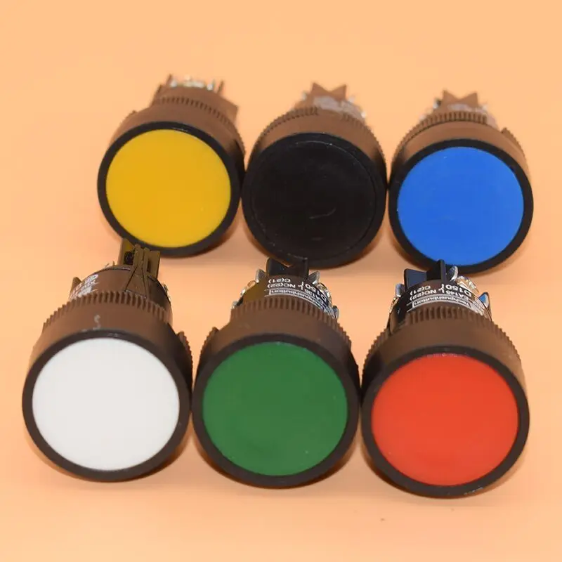 6 шт. 22 мм Мгновенный кнопочный переключатель красный зеленый синий желтый черный