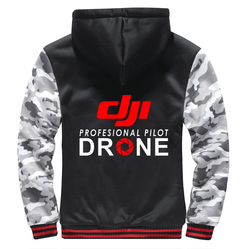 

DJI Professional Pilot Drone Logo Zipper Hoodies Jackets Sweatshirt Coat Thicken Plus Cotton Comfortable Long Sleeve Outerwea
