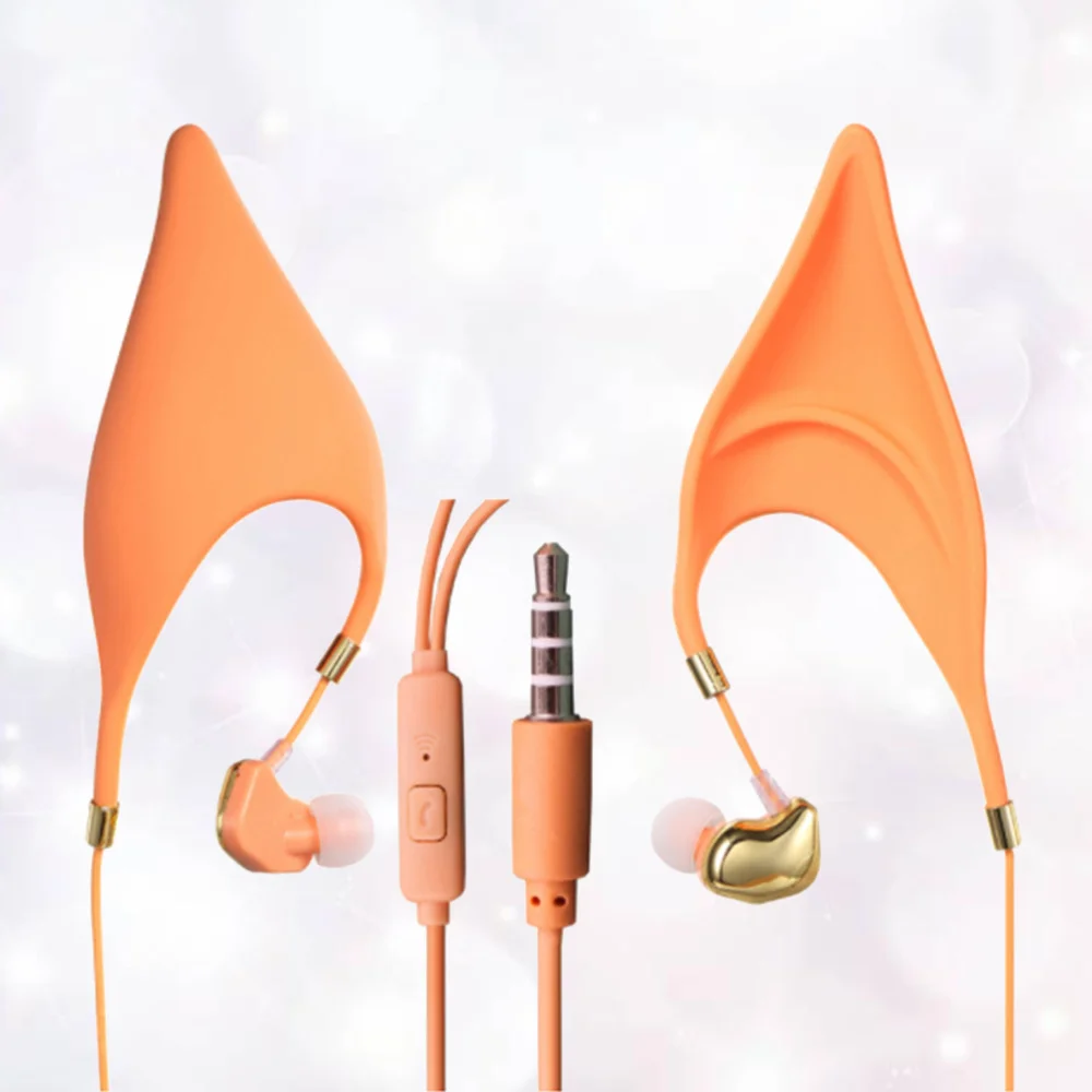 

Fairy Ear Shape Earphone Universal Earphone Cosplay Headset for Girls Boys Adults (Orange)