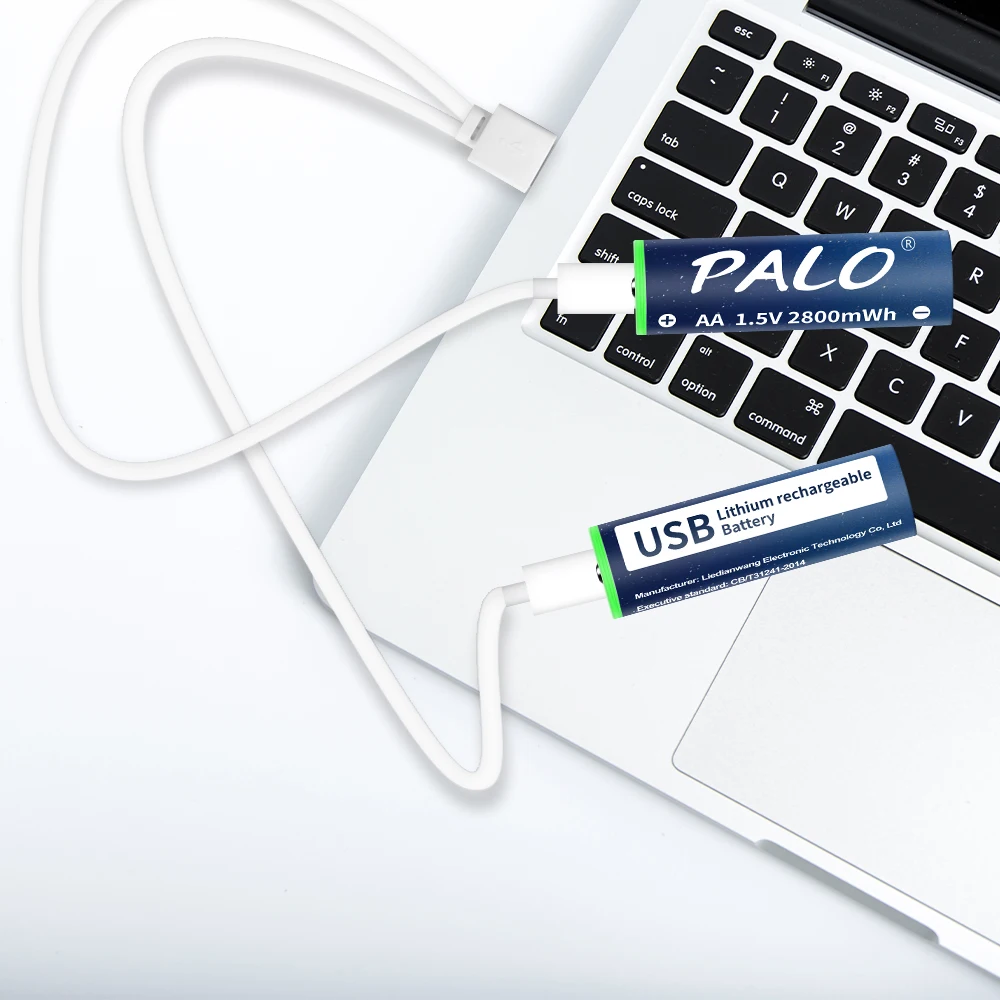 Литий-ионная батарея PALO 1 5 в AA МВт/ч перезаряжаемая USB литиевая aa 2A для раций