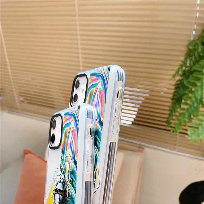 

For iphone 7 case Medusa Vaporwave Glitch Art Coque Phone For IPhone 11 12 mini PRO SE2 7 8 Plus XS R Max Soft silicone cover