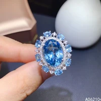 kjjeaxcmy fine jewelry 925 sterling silver inlaid natural blue topaz womens luxury exquisite ol style gem ring with box support