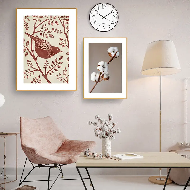 Картина в стиле красного вина Настенная картина Постер радость Рождество рога